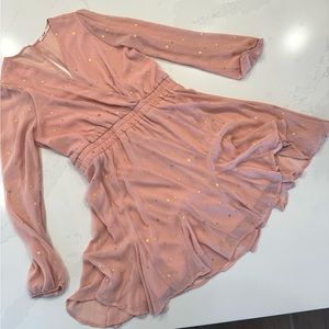 Boutique gold star pink dress